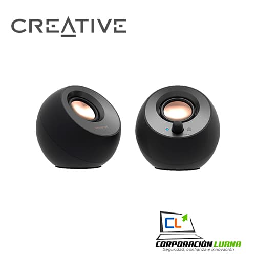 PARLANTE CREATIVE PEBBLE V3 ( 51MF1700AA000 ) NEGRO | 2.0 | 8W | BT - USB C - 3.5MM