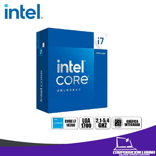 PROCESADOR INTEL CORE I7 14700 ( BX8071514700 ) LGA1700 | 2.1 GHZ - 5.20 GHZ | 33MB
