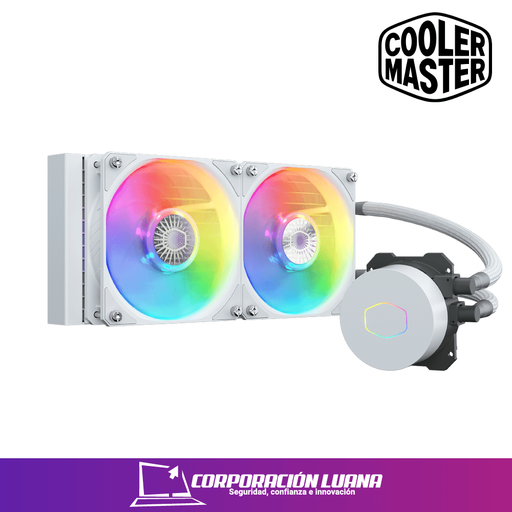 REFRIGERACION LIQUIDA COOLER MASTER MASTERLIQUID 240L CORE ( MLW-D24M-A18PZRW ) BLANCA | X2 FAN