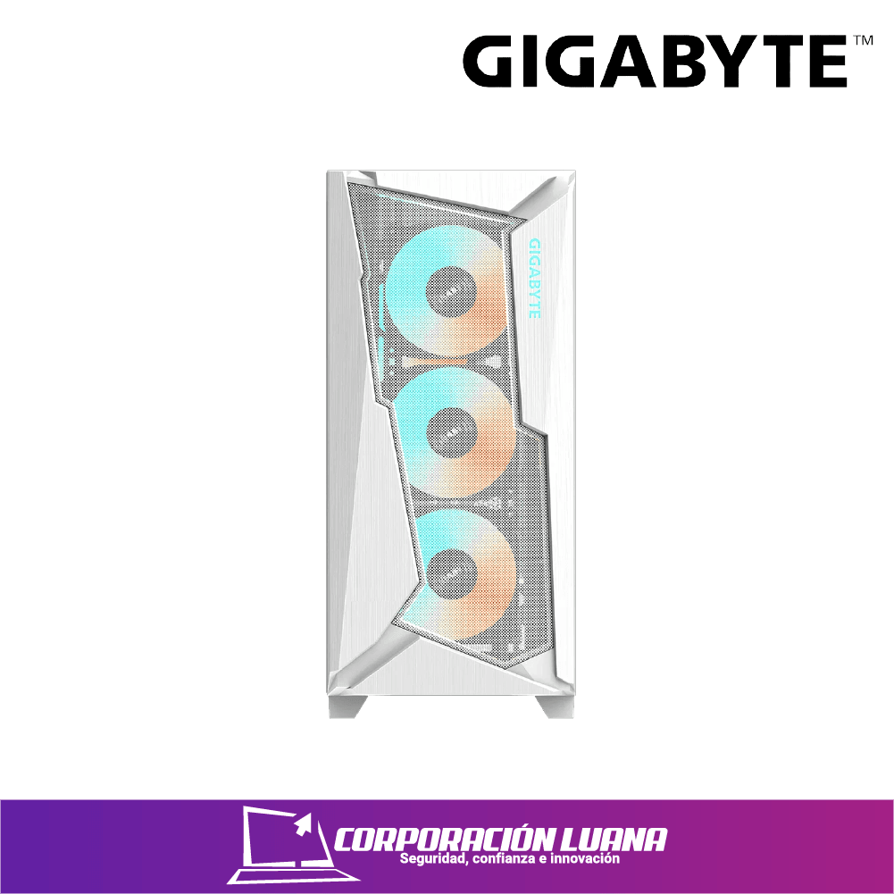 CASE GIGABYTE C301 GLASS ( GB-C301GW TYPE-C ) S/FUENTE | BLANCO | X4 FAN | ARGB | TYPE-C
