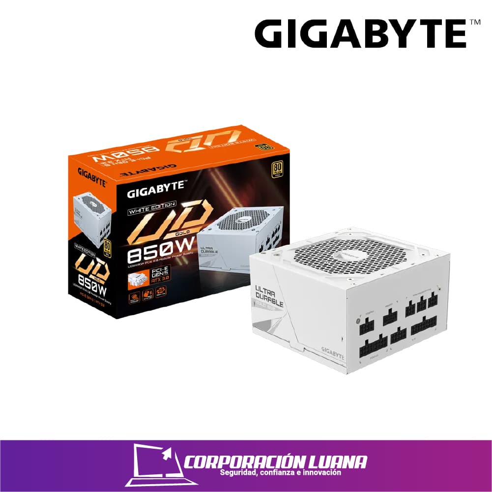 FUENTE DE PODER GIGABYTE GP-UD850GM WHITE 850W 80 PLUS GOLD MODULAR (PN:GP-UD850GM PG5W)