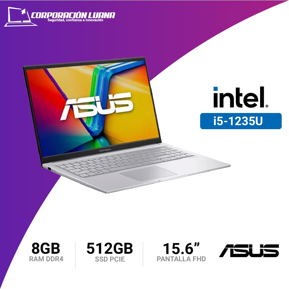 LAPTOP ASUS VIVOBOOK 15 INTEL CORE I5 1235U ( X1504ZA-NJ339W ) RAM 8GB DDR4 | SSD 512GB | 15.6" FHD | INTEL IRIS XE | WINDOWS 11 HOME