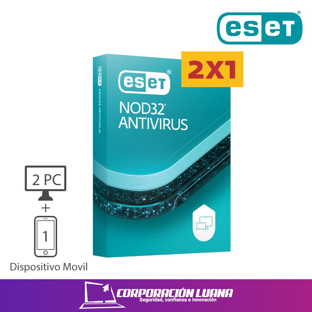 ANTIVIRUS ESET NOD 32 ( S11010227 ) 2X1 | 12 MESES | LICENCIA MOBILE