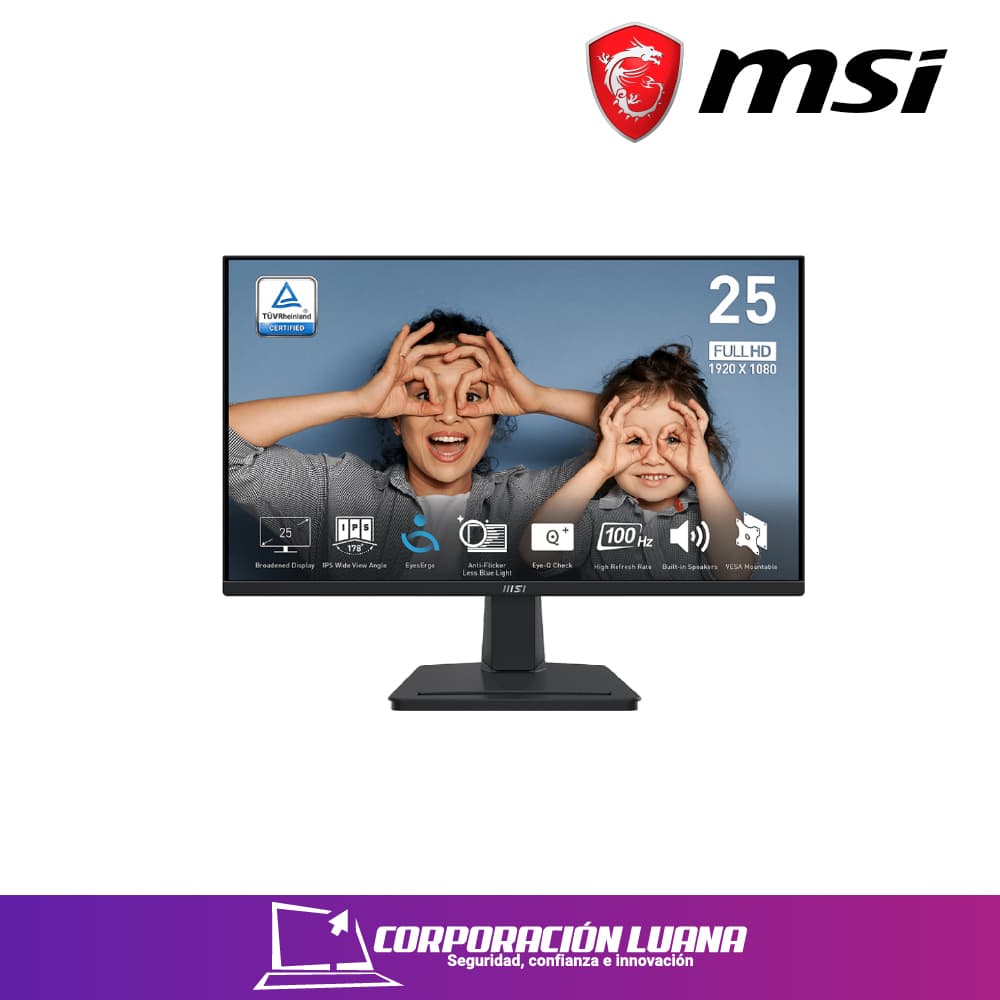 MONITOR MSI PRO 24.5" ( PRO MP251 ) IPS | FHD | 100HZ | HDMI - VGA