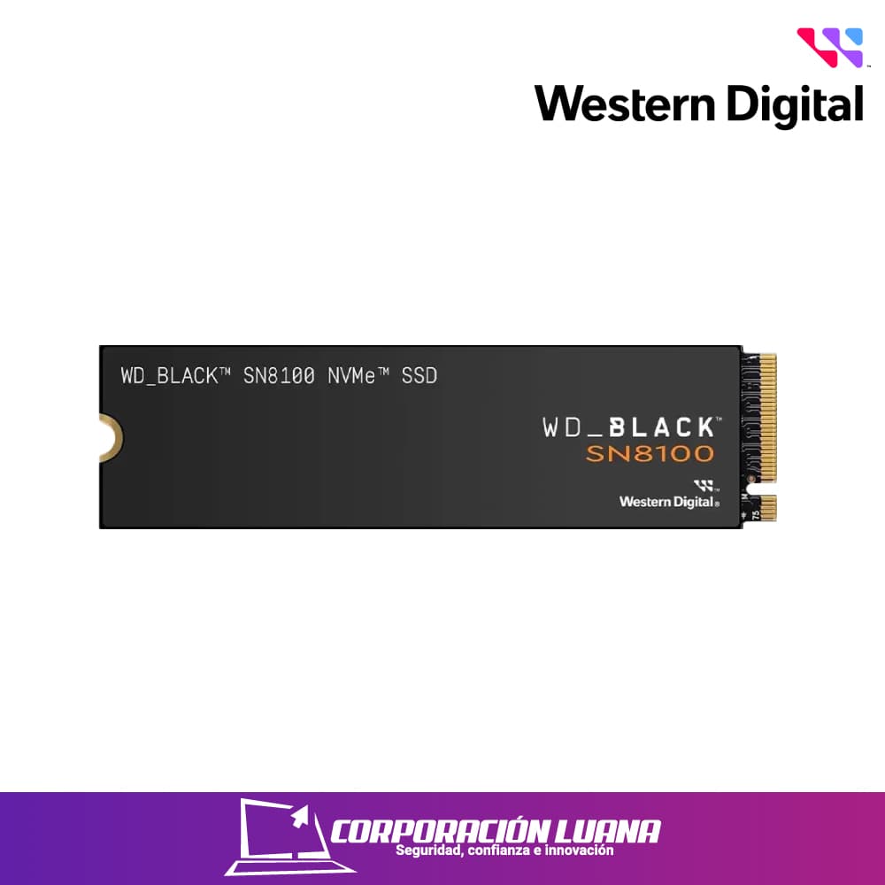 SSD M.2 WESTERN DIGITAL SN8100 2TB BLACK ( WDS200T1X0M ) NVME | 14900MB/S LECTURA - 14000 ESCRITURA