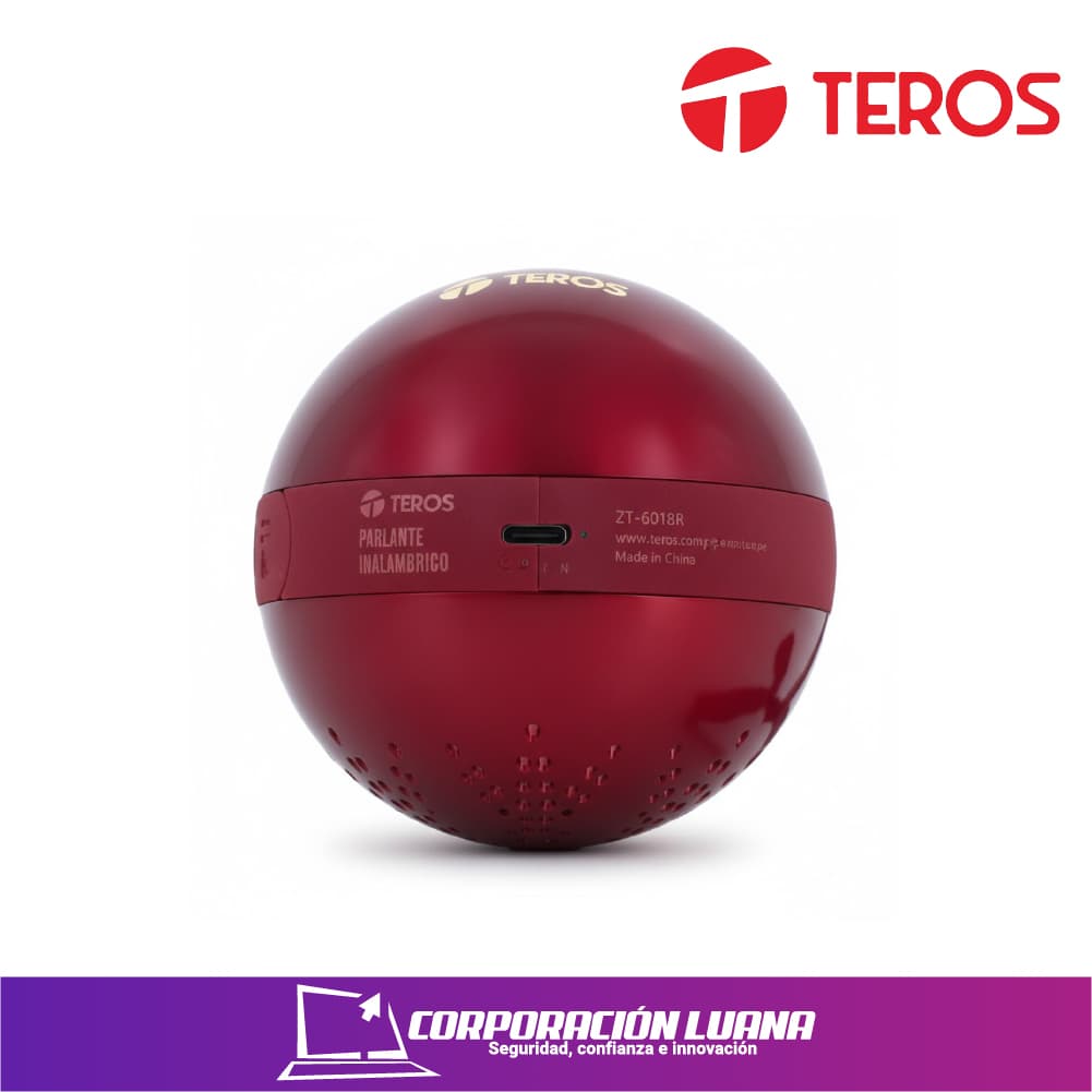 PARLANTE TEROS INALAMBRICO ( TE6018R ) BLUETHOOTH 5.3 | TIPO C | MARRY CHRISTMA ROJO