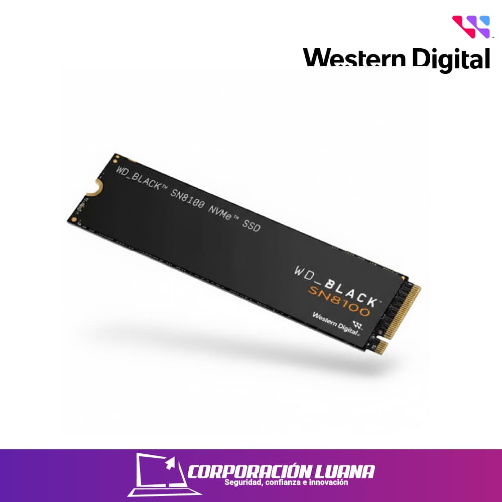 SSD M.2 WESTERN DIGITAL SN8100 1TB BLACK ( WDS100T1X0M-00CMT0 ) NVME | 14900MB/S LECTURA - 11000 ESCRITURA