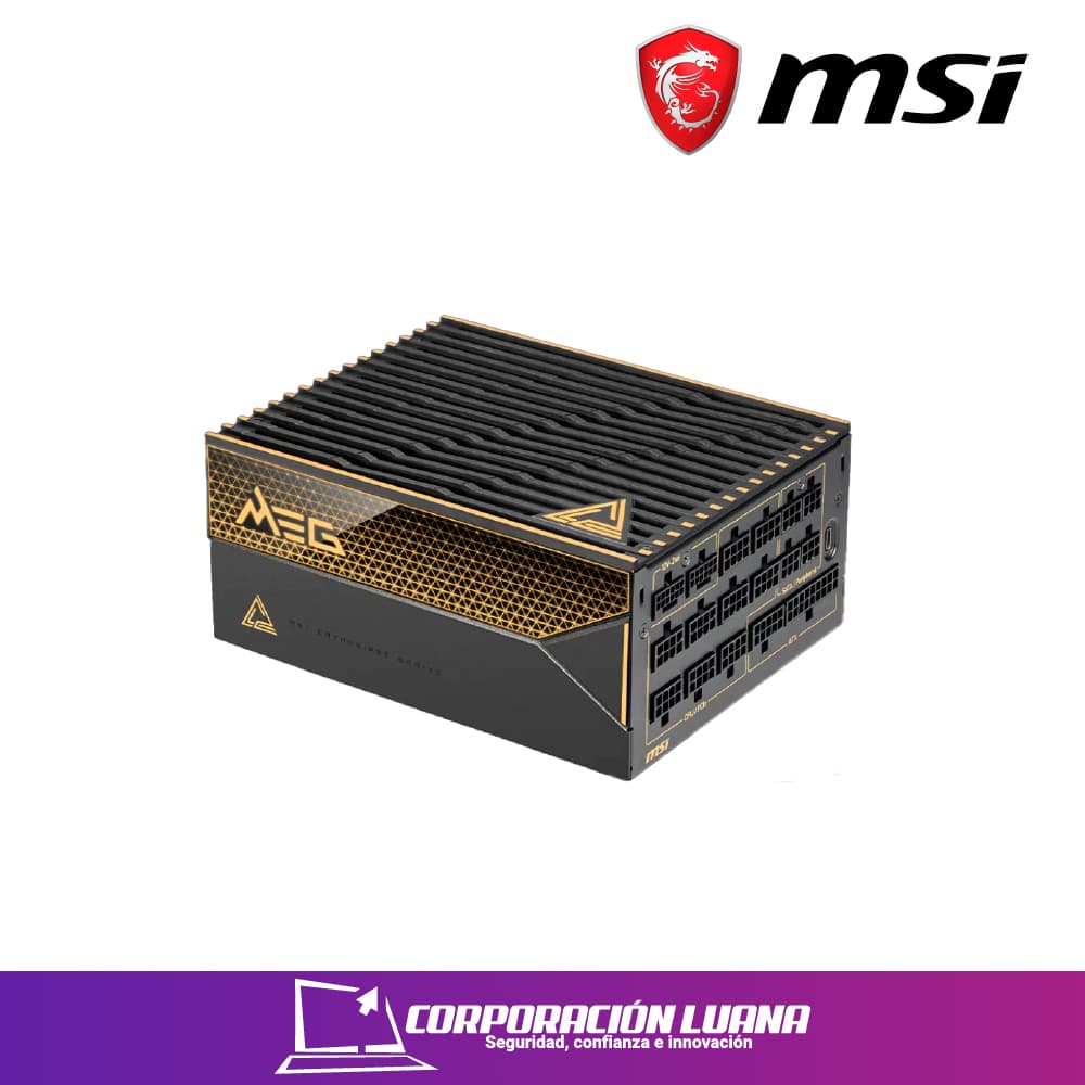 FUENTE DE PODER MSI MEG AI1600T PCIE5 ( 824142374818 ) 1600W | 80 PLUS TITANIUM | FULL MODULAR
