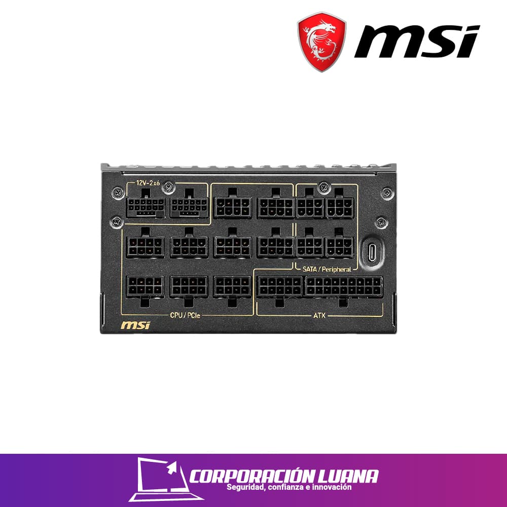 FUENTE DE PODER MSI MEG AI1600T PCIE5 ( 824142374818 ) 1600W | 80 PLUS TITANIUM | FULL MODULAR