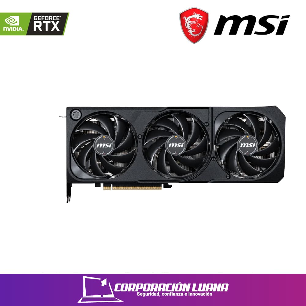 TARJETA DE VIDEO MSI RTX 5070 SHADOW OC ( 824142405741 ) 12GB - GDDR7 | X3 FANES | DLSS4 | 192 BIT | X3 DP - 1 HDMI