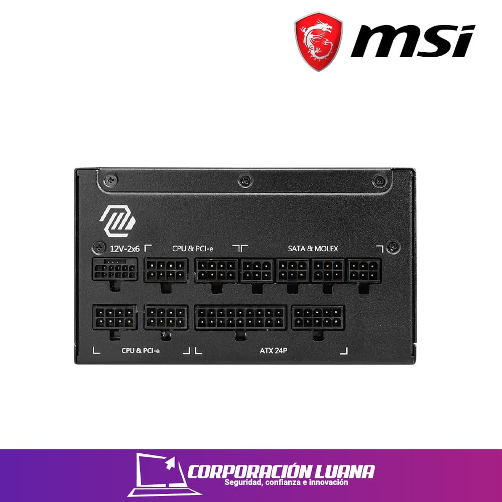 FUENTE DE PODER MSI MAG A1250GL PCIE5 ( 824142339756 ) 1250W | 80 PLUS GOLD | FULL MODULAR