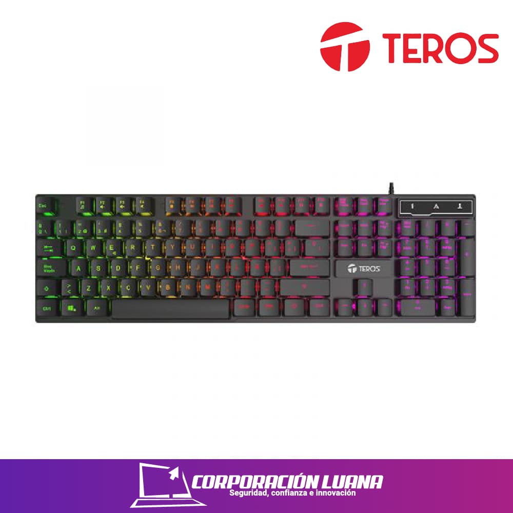 TECLADO GAMER TEROS ( TE-4072G ) NEGRO | LED RGB