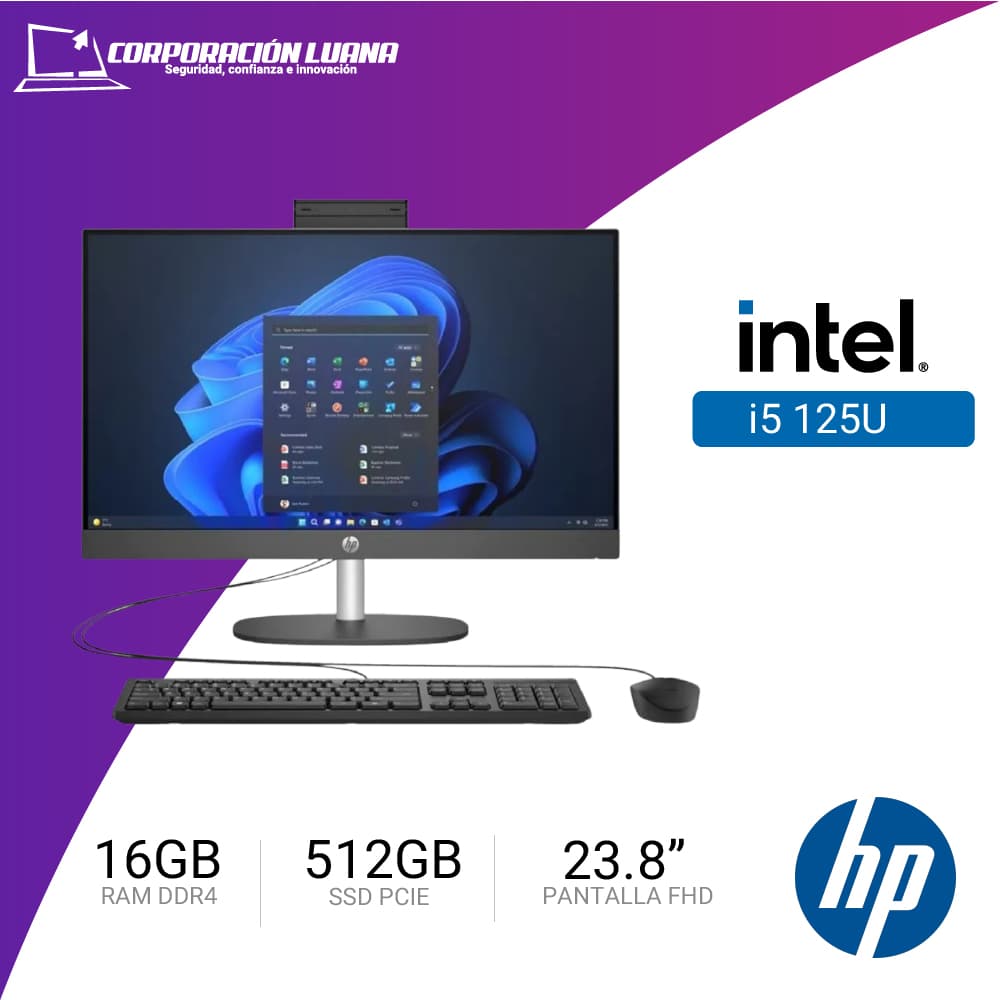 COMPUTADORA HP PRO ONE INTEL CORE I5 125U 240 G10 ( CQ1V5IT#ABM ) RAM 16GB | SSD 512GB | INTEGRADO | FREE OS