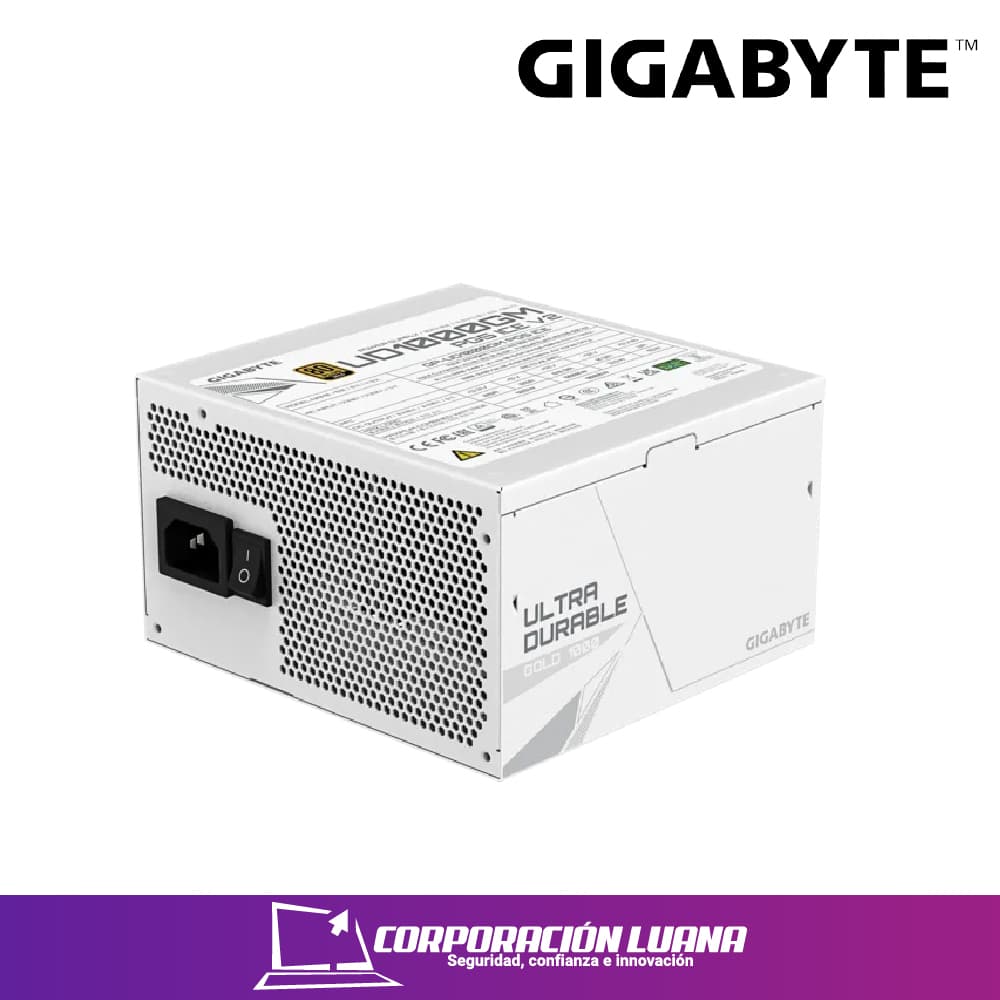 FUENTE DE PODER GIGABYTE UD1000 ICE ( GP-UD1000GM PG5 ICE ) 1000W GOLD | BLANCA | FULL MODULAR