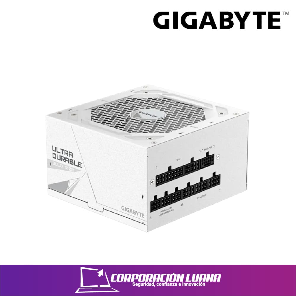 FUENTE DE PODER GIGABYTE UD1000 ICE ( GP-UD1000GM PG5 ICE ) 1000W GOLD | BLANCA | FULL MODULAR