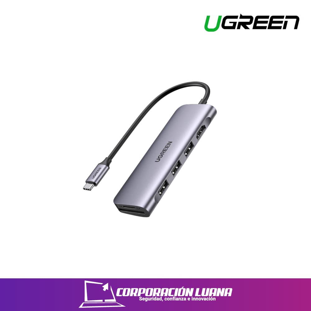 UGREEN ADAPTADOR HUB ( 35999 ) USB C 6 EN 1 A HDMI USB A USB C