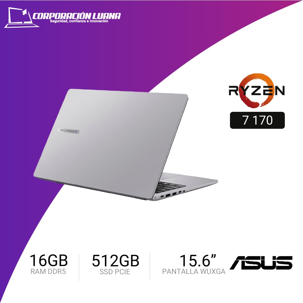LAPTOP ASUS EXPERTBOOK PM1503CDA-S70013 AMD RYZEN 7 170 ( 90NX09D1-M00CD0 ) RAM 16GB DDR5 | SSD 512GB | 15.6" FHD IPS | INTEGRADA | FREE OS