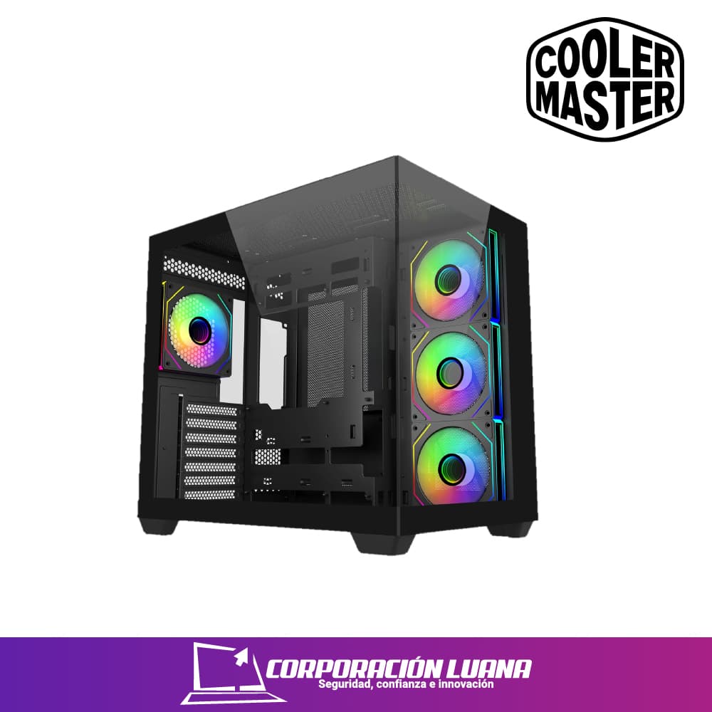 CASE COOLER MASTER ELITE 681 ( E681-KHNN-S00 ) S/FUENTE | X4 FANES ARGB | VIDRIO TEMPLADO | NEGRO