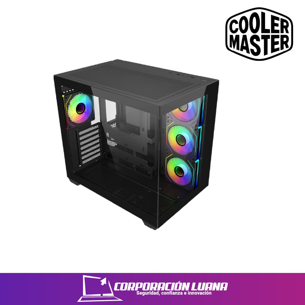 CASE COOLER MASTER ELITE 681 ( E681-KHNN-S00 ) S/FUENTE | X4 FANES ARGB | VIDRIO TEMPLADO | NEGRO