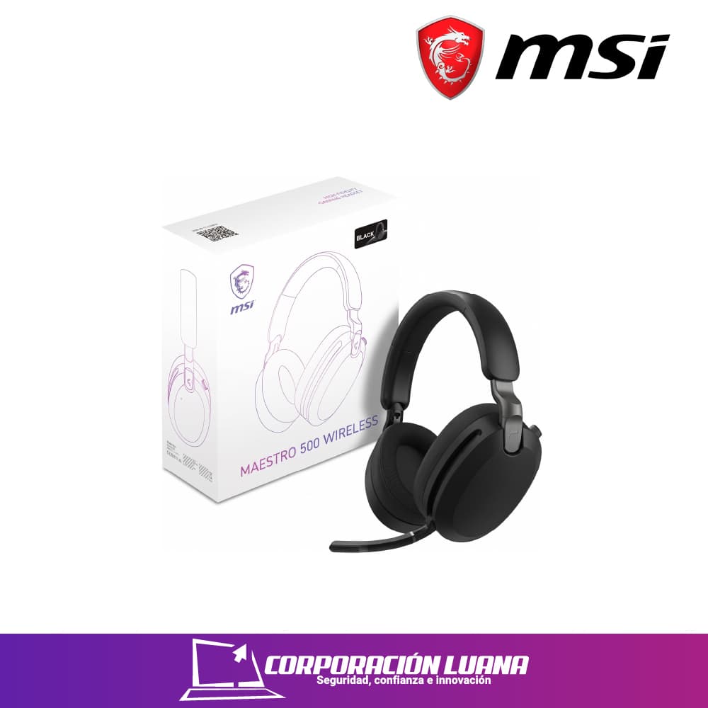 AUDIFONOS INALAMBRICOS MSI MAESTRO 500 W ( MAESTRO-500-W-BLACK ) C/MICROFONO | NEGRO