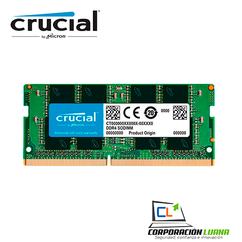 MEMORIA SODIMM CRUCIAL DDR4 16GB/2666 ( CT16G4SFS8266 )                                                                                               