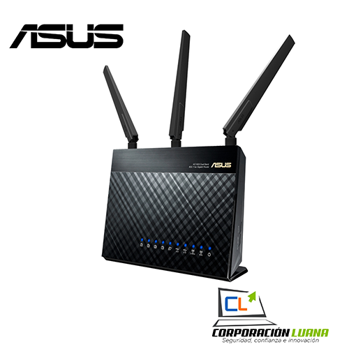 ROUTER INALAMBRICO ASUS AC1900, DUAL BAND: 2.4GHZ AC (3X3) + 5GHZ AC: 3X3  NWASRT-AC1900P