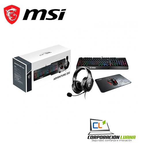 KIT GAMER MSI ADVENTURE 202 ( S98-0700030-CLA ) TECLADO+MOUSE+AURICULAR+MOUSE PAD | GAMER