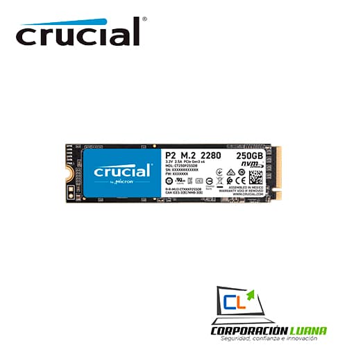 SSD M.2 SOLIDO CRUCIAL P2 250GB ( CT250P2SSD8 ) 80MM | NVME