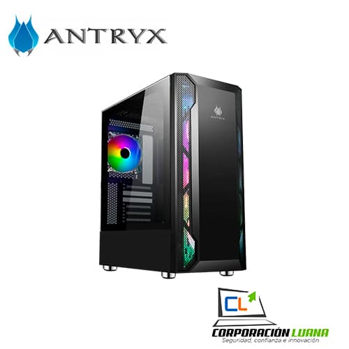 CASE ANTRYX RX 430U BLACK C/FUENTE 600W FAN X2 C/CINTA LED VIDRIO TEMPLADO (AC-RX430UK-600CP)