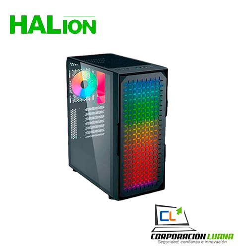 CASE GAMER HALION ( SKULL ) C/FUENTE 450W | TEMPLADO | RGB