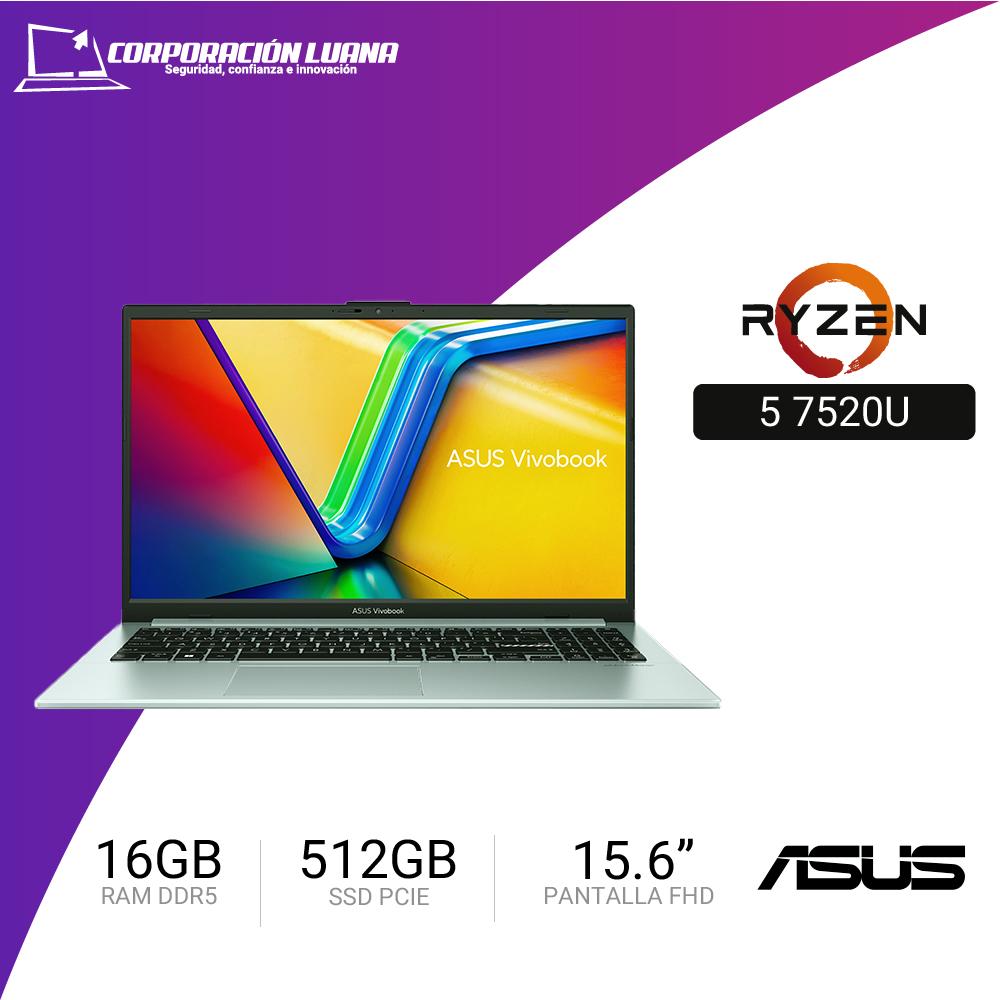 LAPTOP ASUS VIVOBOOK GO 15 AMD RYZEN 5 7520U ( E1504FA-BQ547 ) RAM 16GB DDR5 | SSD 512GB | 15.6" FHD | FREE OS
