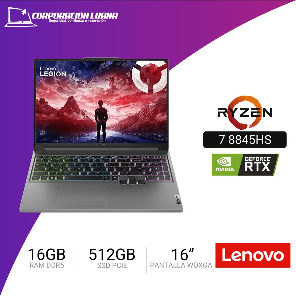 LAPTOP LENOVO LEGION SLIM 5 16AHP9 RYZEN 7 8845HS ( 83DH0086LM ) RAM 16GB DDR5 | SSD 512GB | RTX 4060 8GB | 16" WQXGA | LUNA GREY | FREE OS