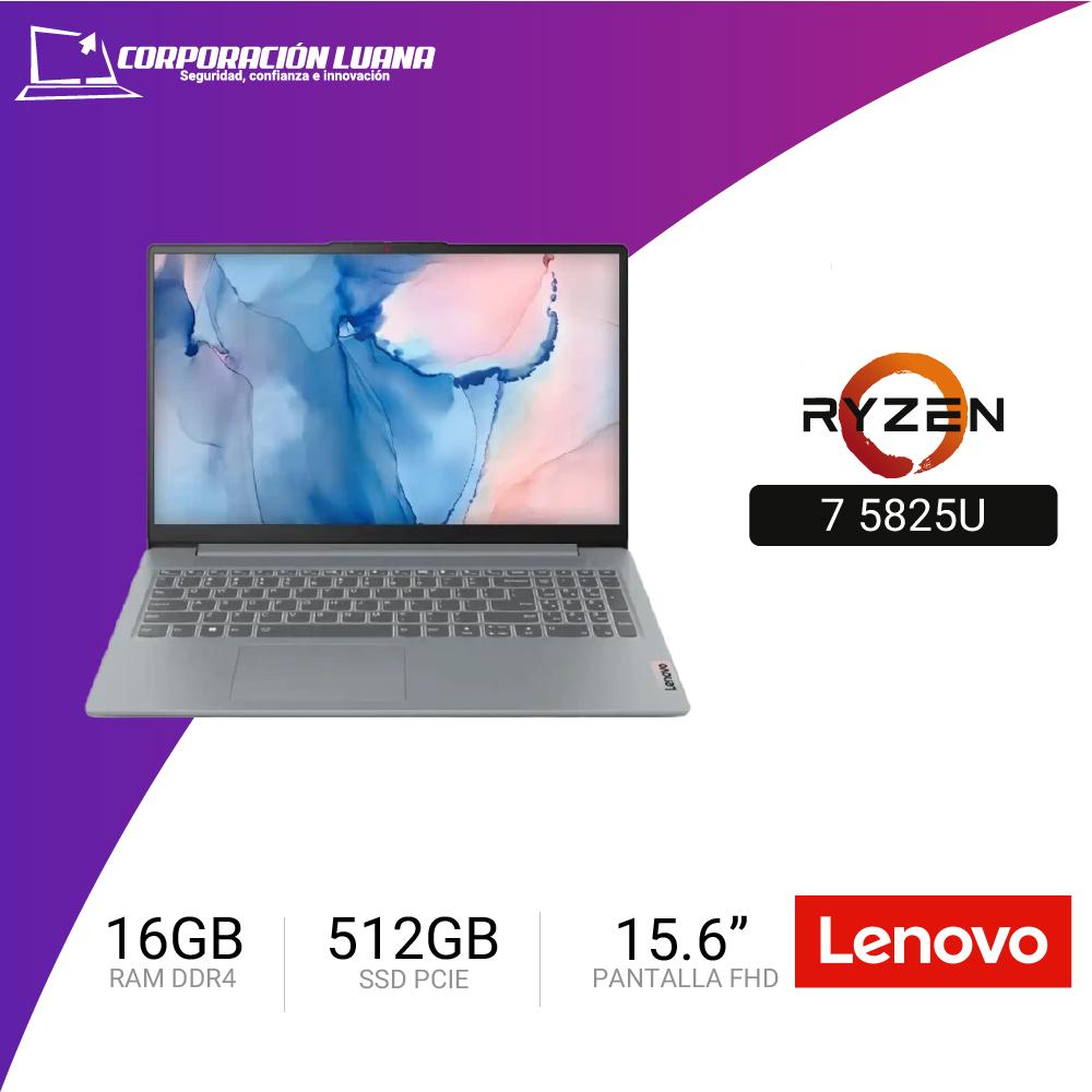 NOTEBOOK LENOVO IDEAPAD SLIM 3, 15.6" FHD TN AMD RYZEN 7 5825U 2.0/4.5GHZ, 16GB DDR4-3200 512GB PCI EX (82XM00S6LM)