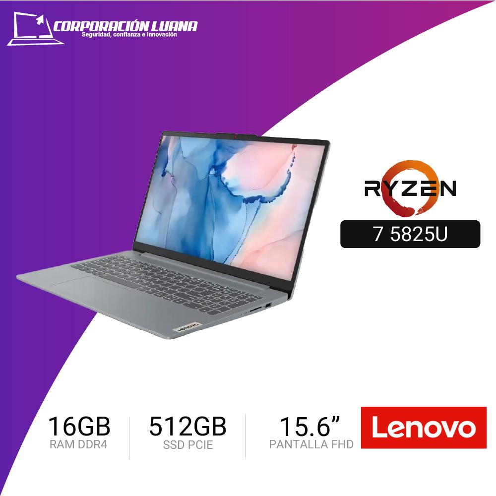 NOTEBOOK LENOVO IDEAPAD SLIM 3, 15.6" FHD TN AMD RYZEN 7 5825U 2.0/4.5GHZ, 16GB DDR4-3200 512GB PCI EX (82XM00S6LM)