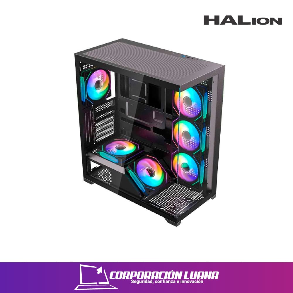 CASE GAMER HALION SATURNO ( M05 ) S/FUENTE | NEGRO | 6 COOLER | ARGB