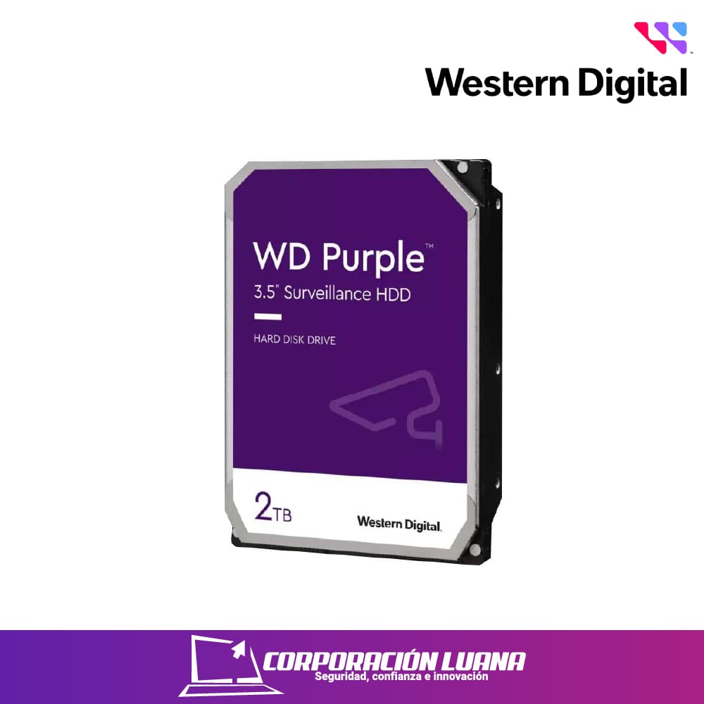 DISCO DURO WESTER DIGITAL 2TB ( WD23PURZ-74C5HY0 ) PURPURA | 64MB | 5400RPM