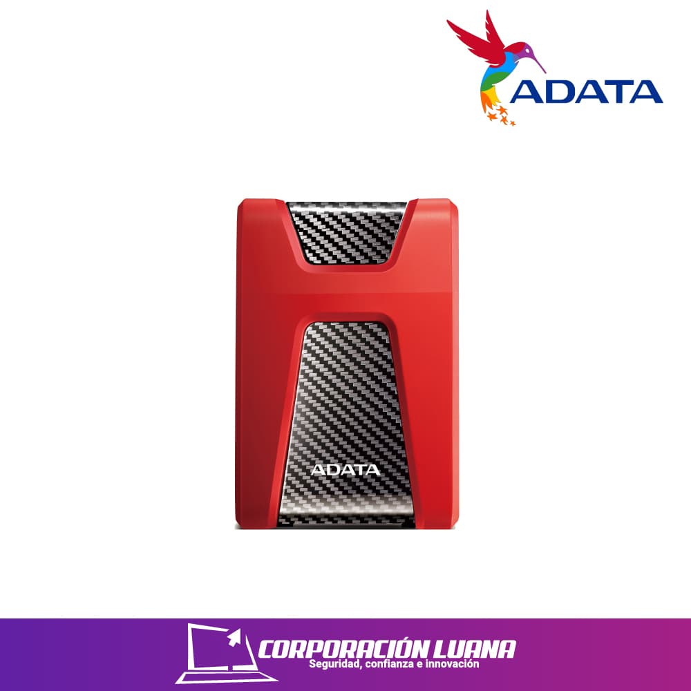 DISCO DURO EXTERNO ADATA HD650 1TB ( AHD650-1TU31-CRD ) ROJO C/ NEGRO | USB 3.0 | ANTI GOLPE