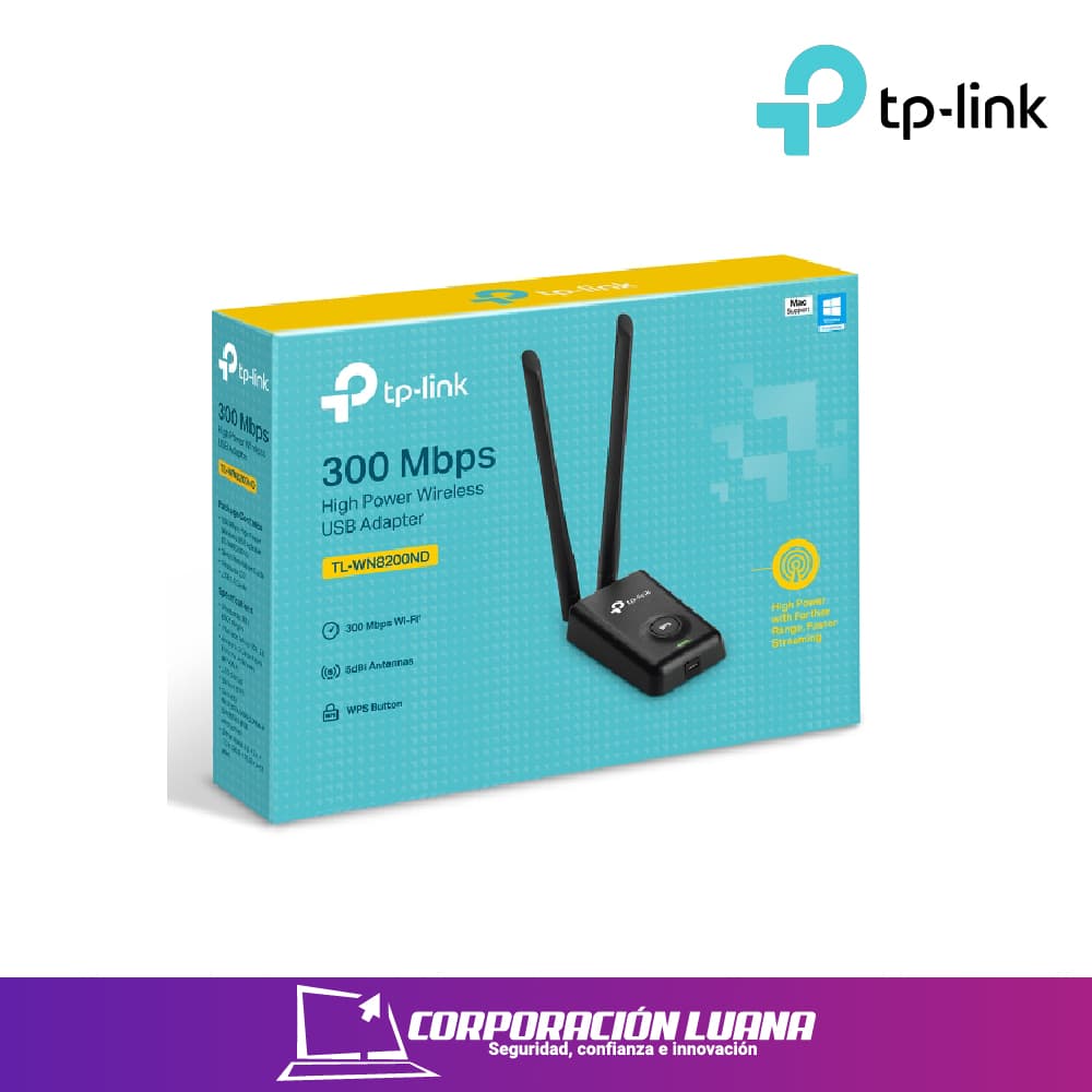 ADAPTADOR USB INALAMBRICO TP-LINK ( TL-WN8200ND ) 300 MBPS