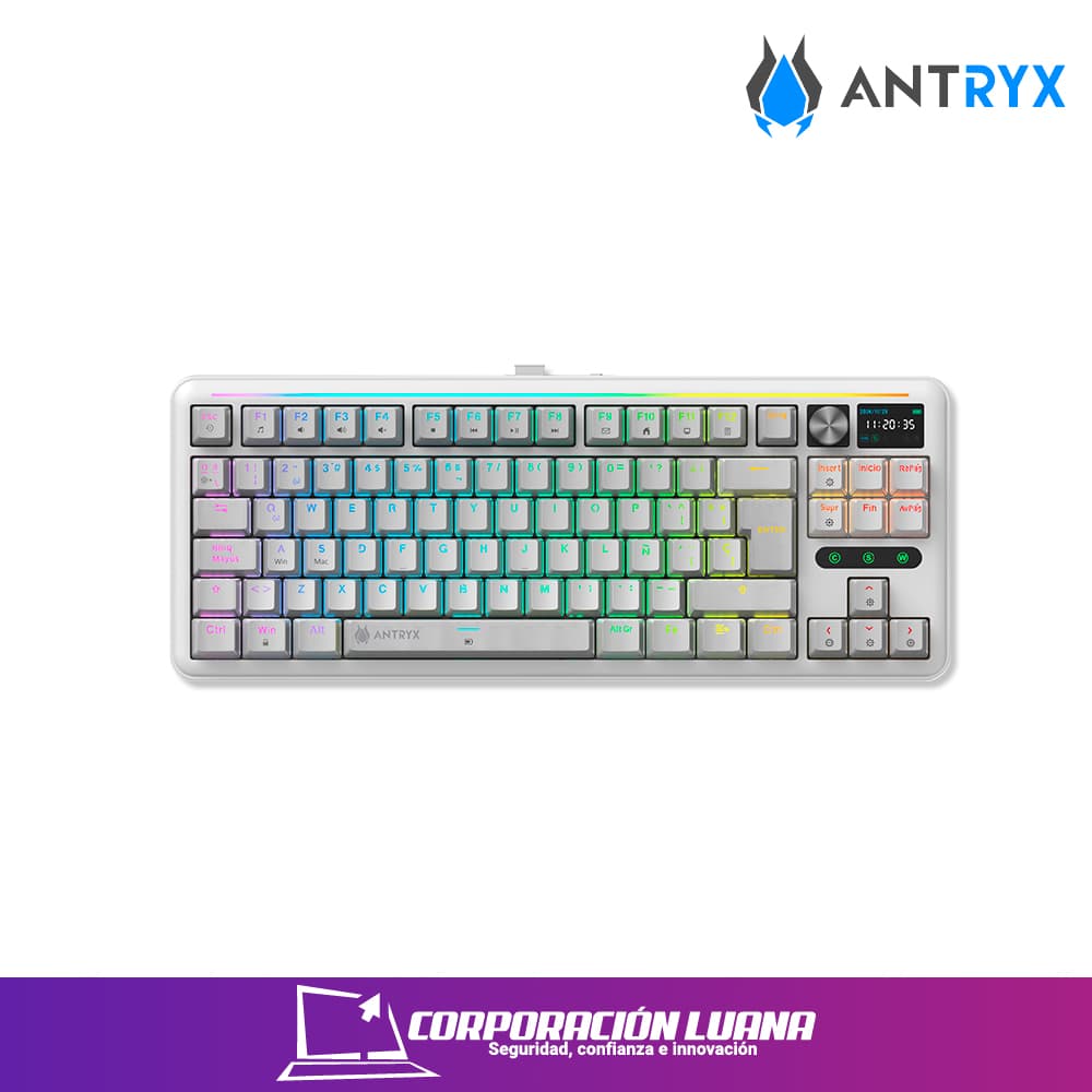 TECLADO MECANICO ANTRYX INALAMBRICO TK950 PRO ( ATK-950PWGRE-SP ) SWITCH ROJO | BLANCO | WIFI - BT - USB | LED RGB