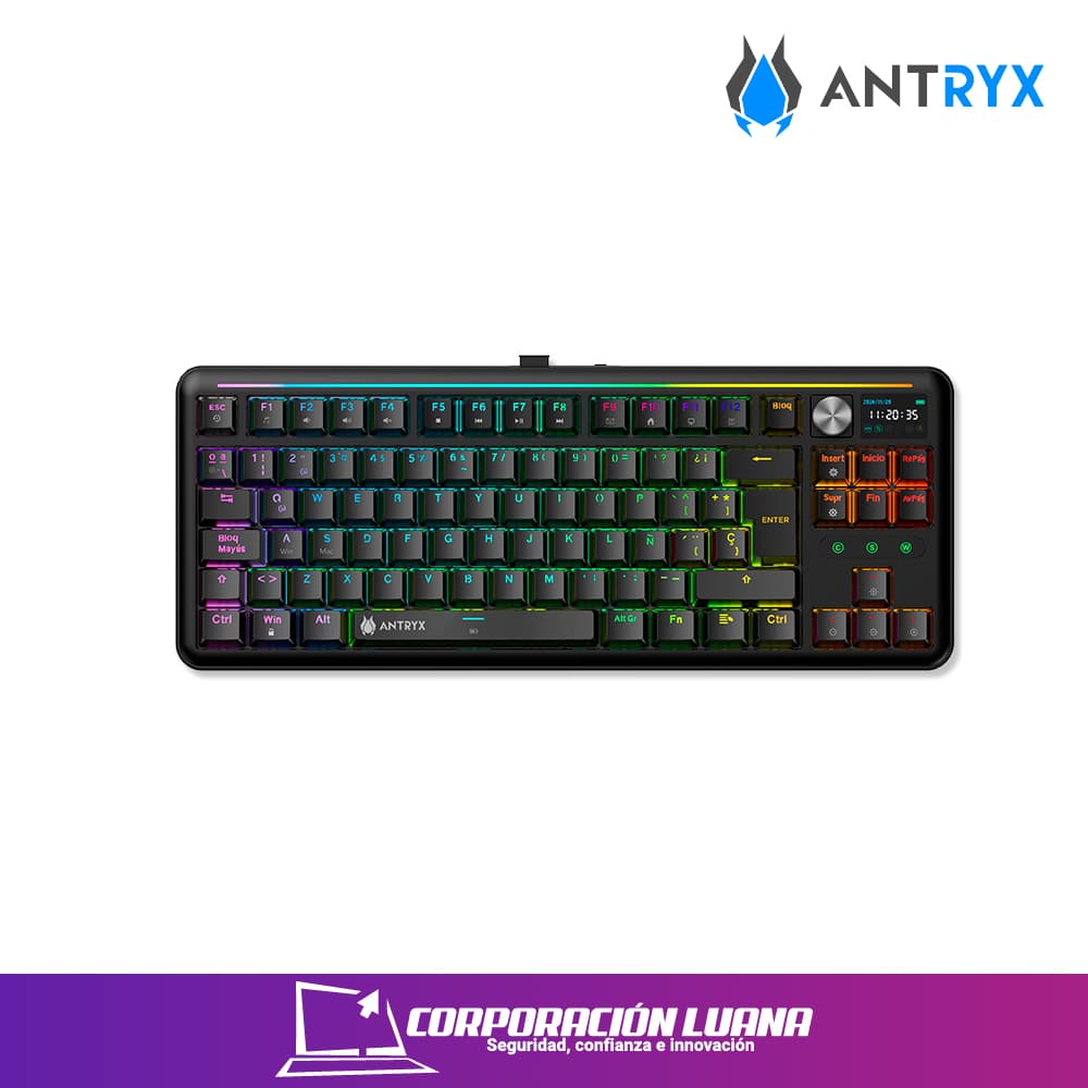 TECLADO MECANICO ANTRYX INALAMBRICO TK950 PRO ( ATK-950PKGBL-SP ) SWITCH AZUL | NEGRO | WIFI - BIT -USB | LED RGB