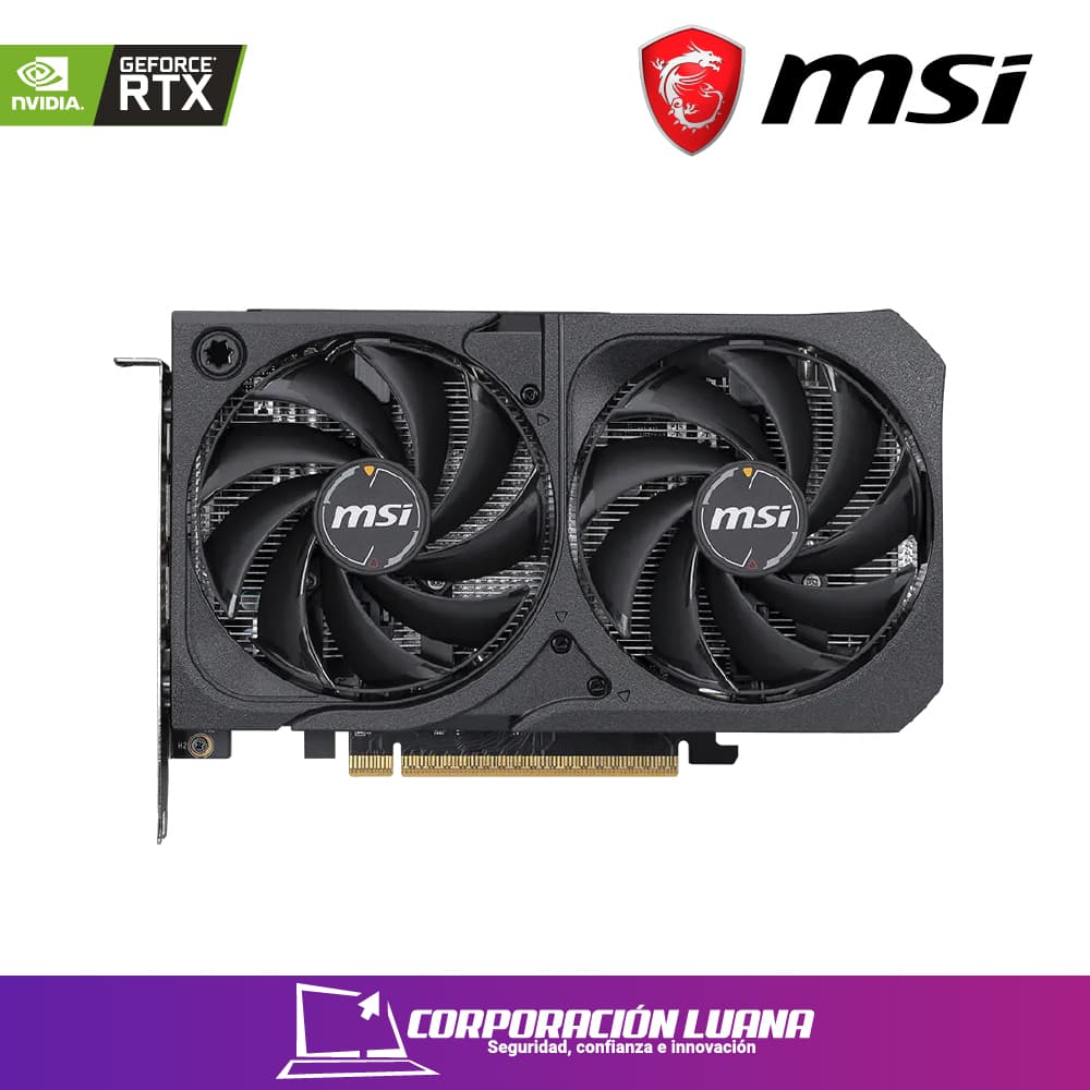 TARJETA DE VIDEO MSI RTX 5050 SHADOW OC ( RTX-5050-8G-SHADOW 2X OC ) 8GB GDDR6 | X2 FANES | DLSS4 | X3 DP - 1 HDMI