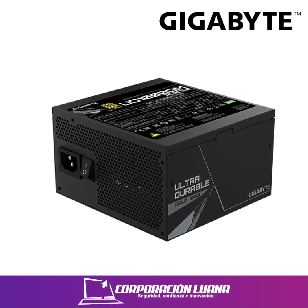 FUENTE DE PODER GIGABYTE UD1000 ICE ( GP-UD1000GM PG5 ICE ) 1000W GOLD | BLANCA | FULL MODULAR