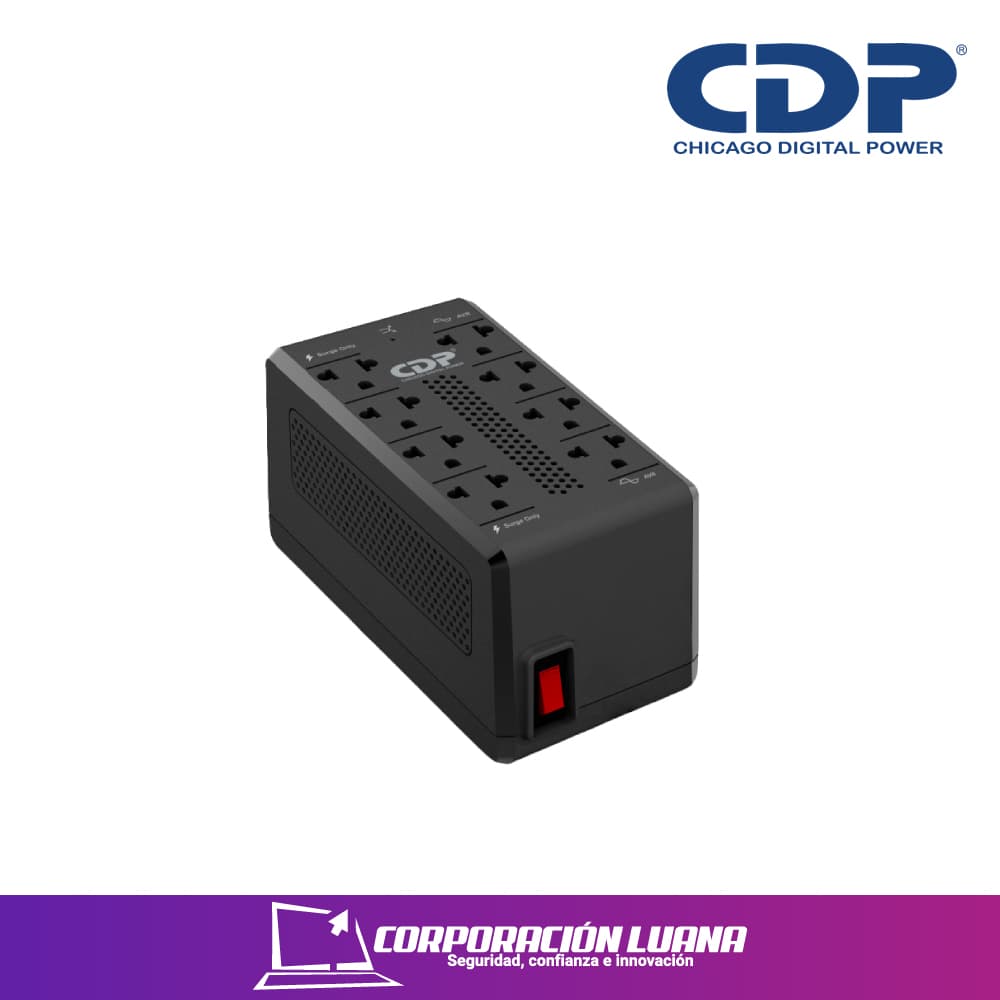 ESTABILIZADOR CON SUPRESOR DE PICOS CDP ( RAVR1008I ) 8 TOMAS | 1000 VA - 500W