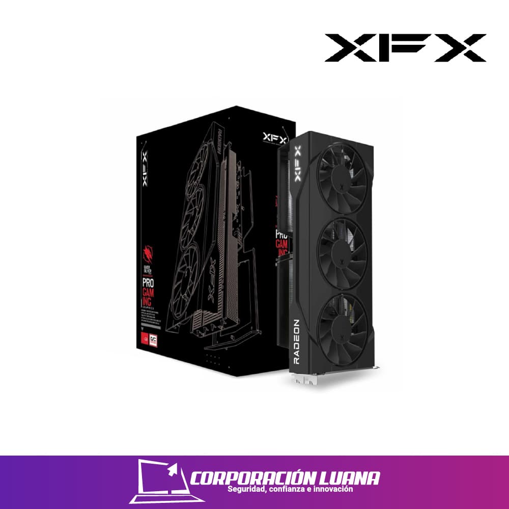 TARJETA DE VIDEO XFX SWITF RADEON RX 9060 XT OC ( RX-96TS316B7 ) 16GB - GDDR6 | X3 FANES | NEGRA | HDMI - X2 DP