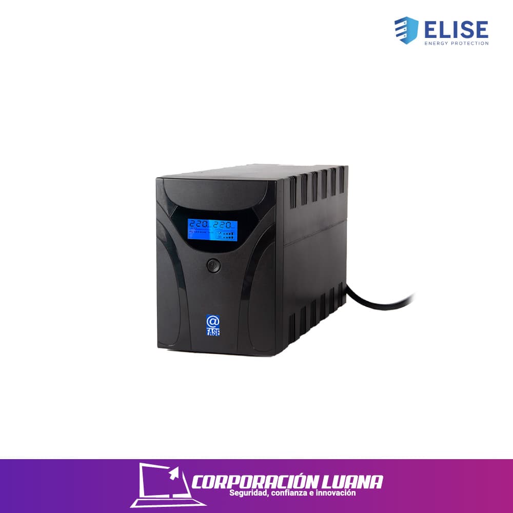 UPS ELISE INTERACTIVO FASE ( AUR-2200-LCD-USB ) 2200VA | 1200W | PUERTOS INTELIGENTES USB-HIB