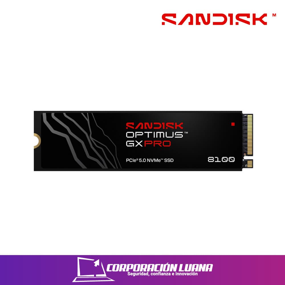 SSD SANDISK OPTIMUS GX PRO 1TB 8100 ( SDSP82100TAN-000E0 ) NVME PCIE 4.0 | LECTURA 14900 MB/S - ESCRITURA 11000 MB/S