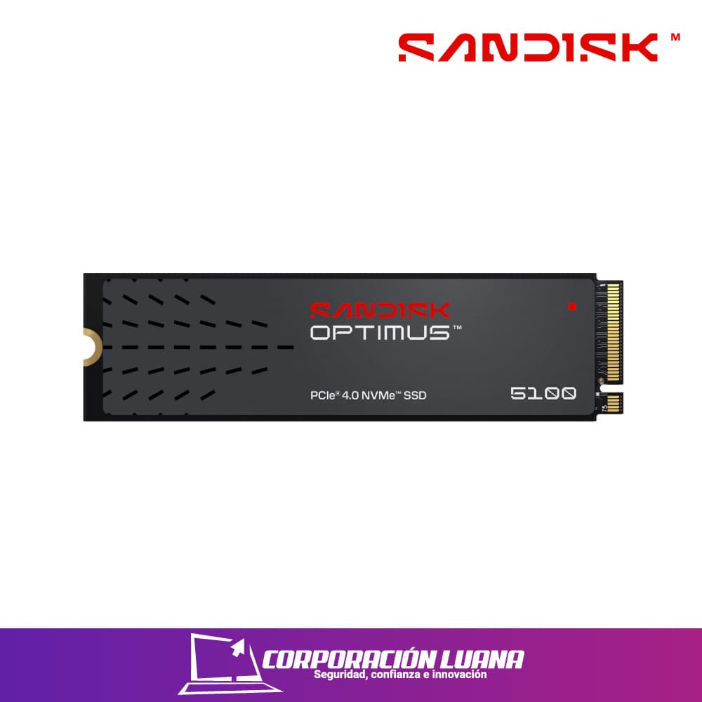 SSD SANDISK OPTIMUS 500GB 5100 ( SDSP51500GAN-000E0 ) NVME PCIE 4.0 | LECTURA 7100 MB/S - ESCRITURA 6700 MB/S | SIN DISIPADOR