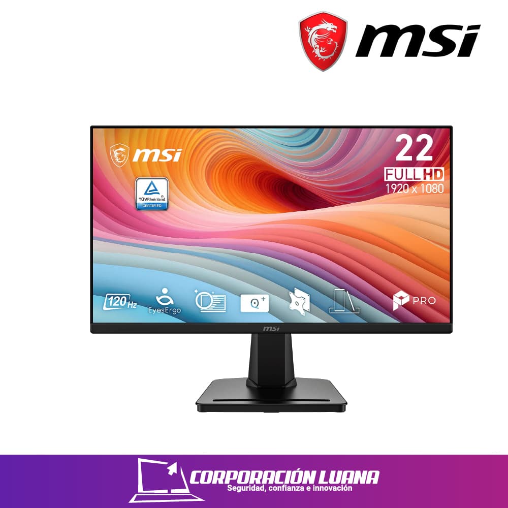 MONITOR MSI PRO 21.5" ( MP225 E12L ) IPS | FHD - 120HZ - 1MS | HDMI