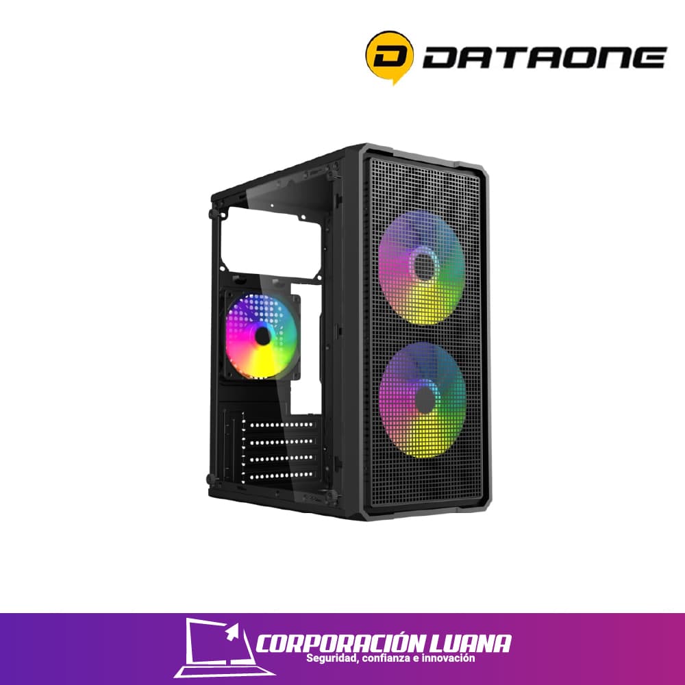 CASE DATAONE NOVA ( T29 MESH ) C/FUENTE 600W | X3 FANES RAINBOW